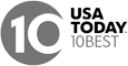 It&rsquo;s a &ldquo;USA TODAY 10 BEST&rdquo; logo, with a &ldquo;10&rdquo; in gray/white and the &ldquo;USA TODAY&rdquo; and &ldquo;10 BEST&rdquo; text beneath.